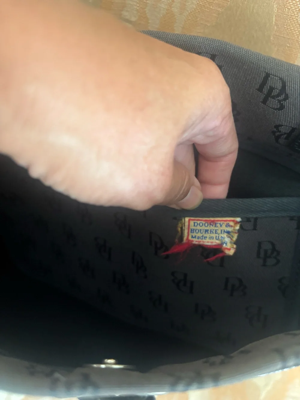 90’s Dooney & Bourke Brown and Black Monogram Tote